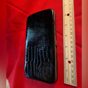 Black patten leather vintage wallet